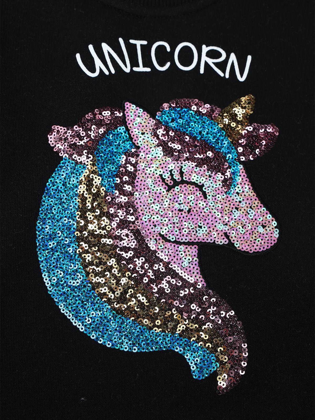 Civil Girls Unicorn Nakışlı 2-5 Yaş Sweatshirt - Siyah - Image 9