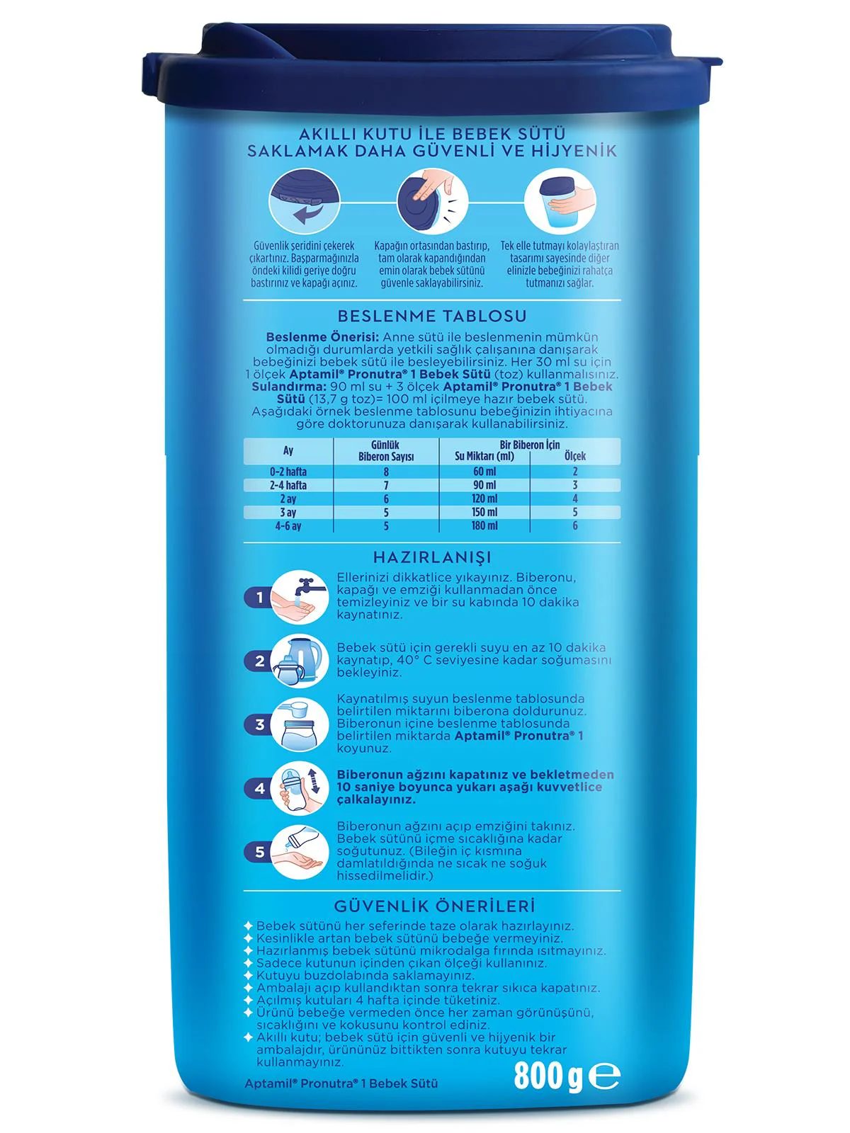 Aptamil 1 Bebek Sütü 800 g 0-6 Ay Akıllı Kutu - Image 4