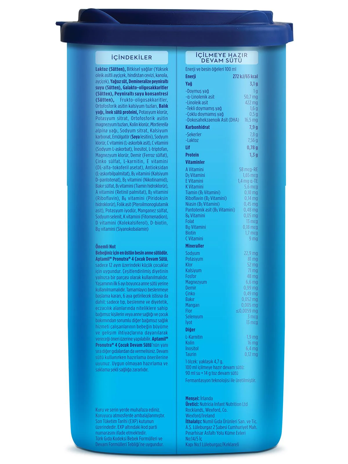 Aptamil 4 Çocuk Devam Sütü 800 g 1 Yaş+ Akıllı Kutu - Image 3