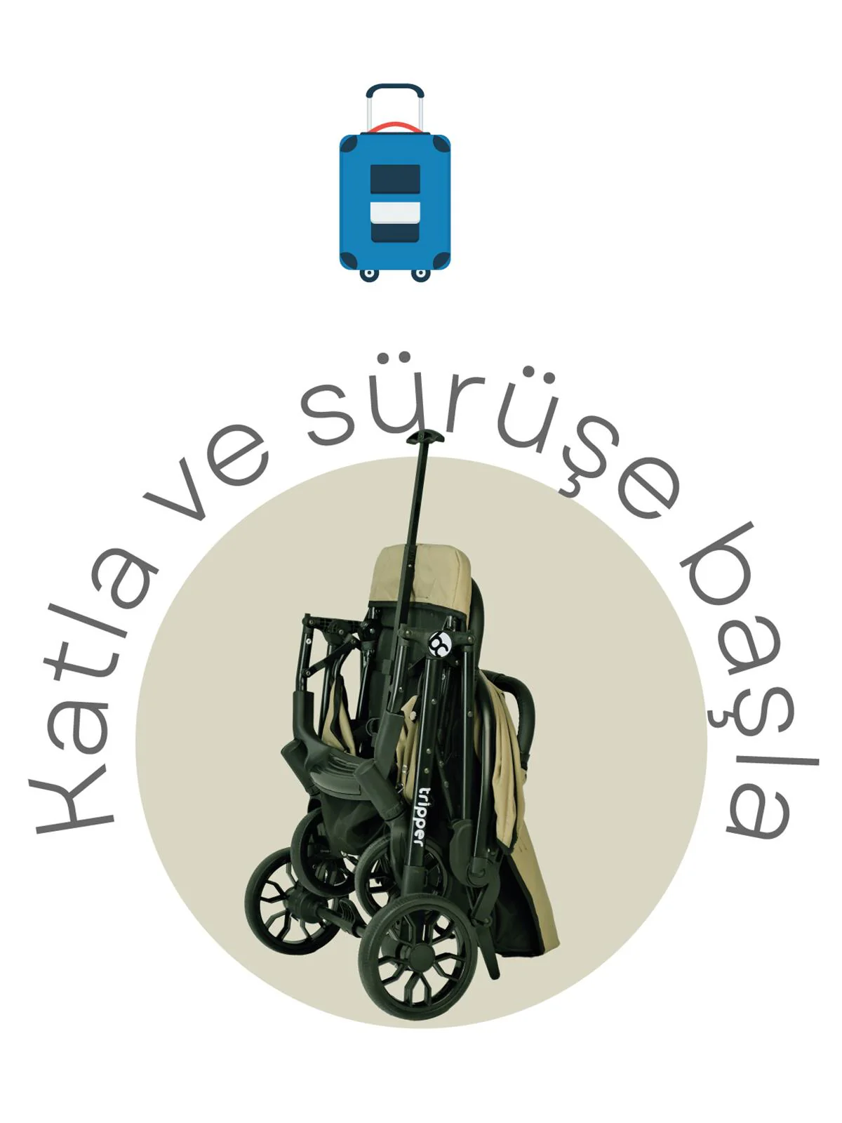 BabyCare Tripper Kabin Boy Bebek Arabası - Bej - Image 3