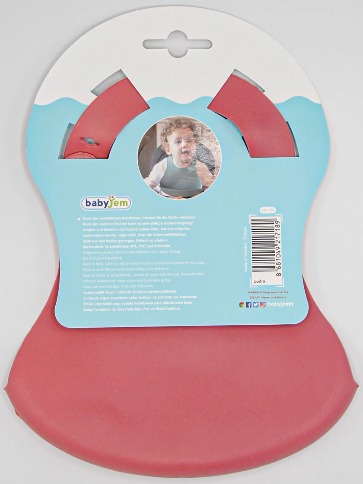 Babyjem Mini Silikon Önlük - Kahverengi