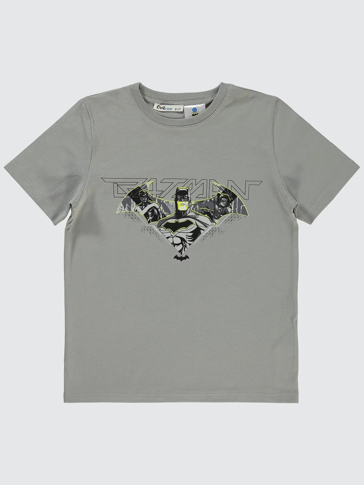 Batman Baskılı 6-9 Yaş Tişört - Gri - Image 2
