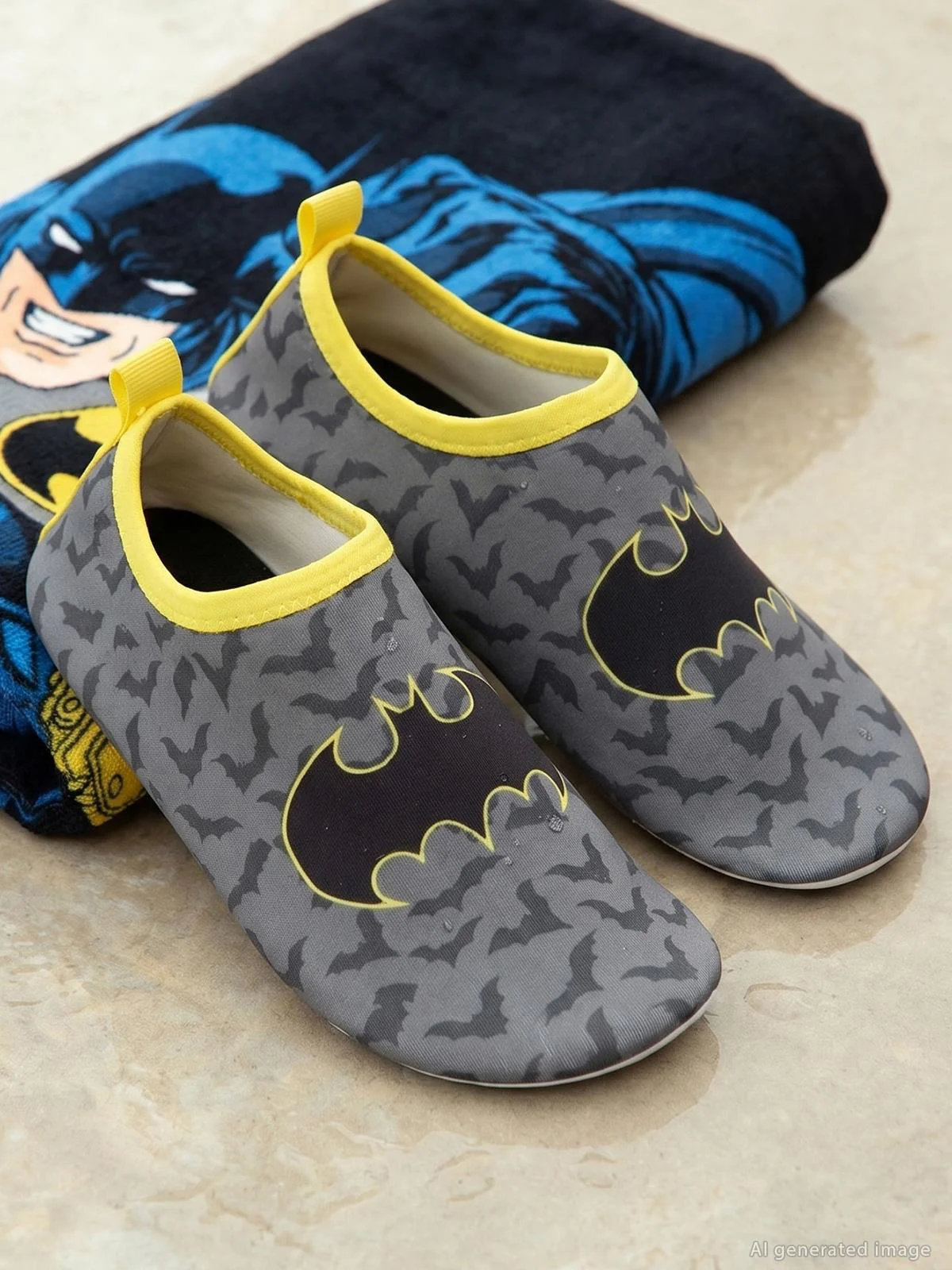 Batman Baskılı Tabanlı 32-36 Numara Deniz Ayakkabısı - Gri - Image 4