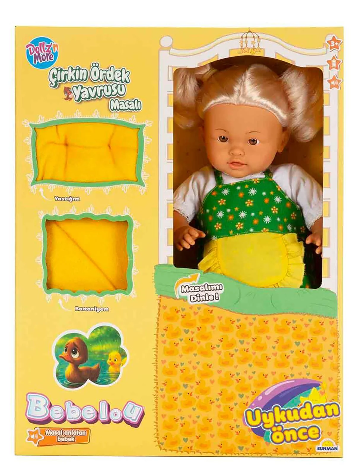 Bebelou Bebek Set Bebelou Uykudan Önce Dolgu Masal Anlatan Çirkin Ördek Yavrusu 40cm - Image 5