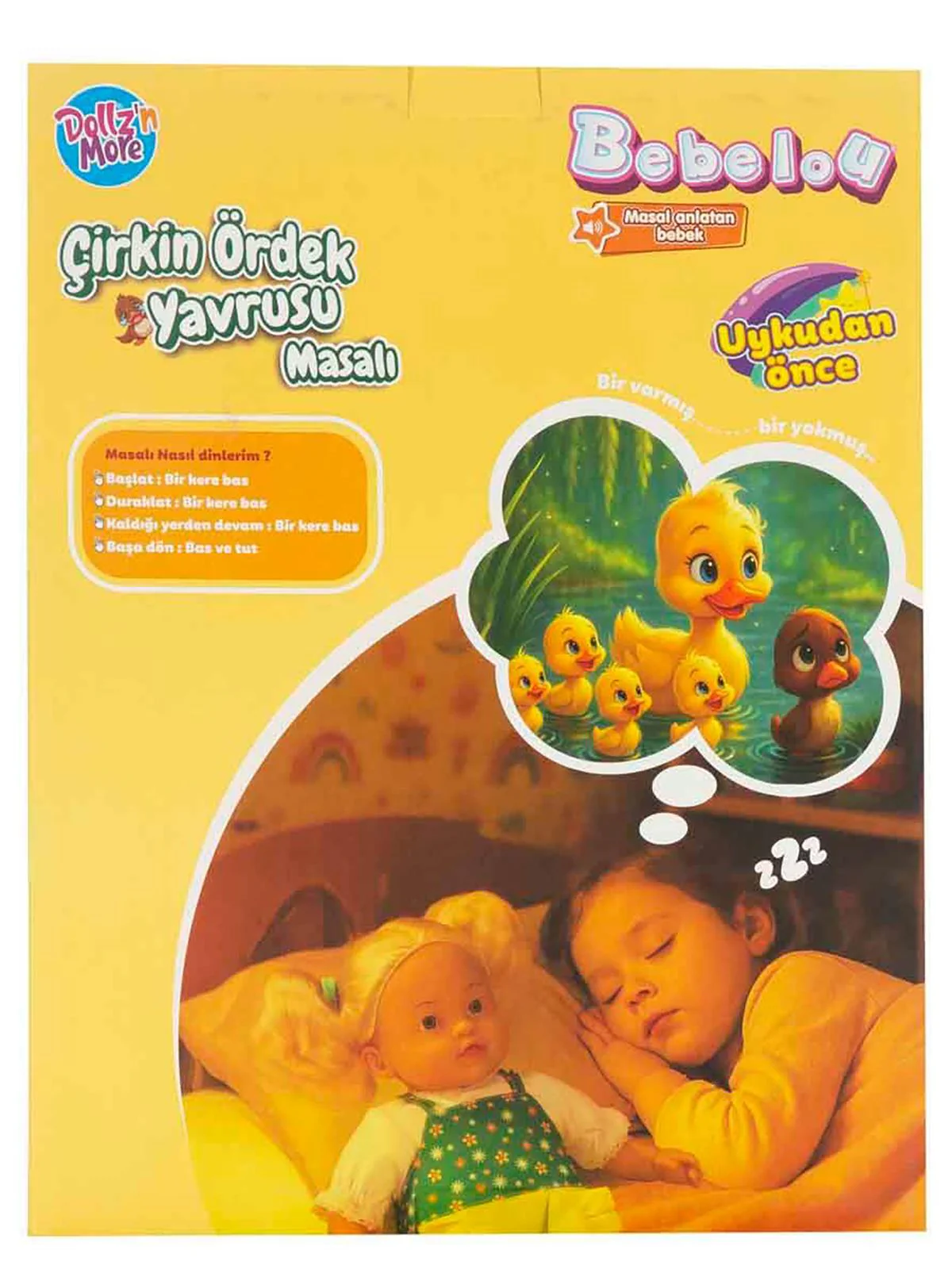 Bebelou Bebek Set Bebelou Uykudan Önce Dolgu Masal Anlatan Çirkin Ördek Yavrusu 40cm - Image 9