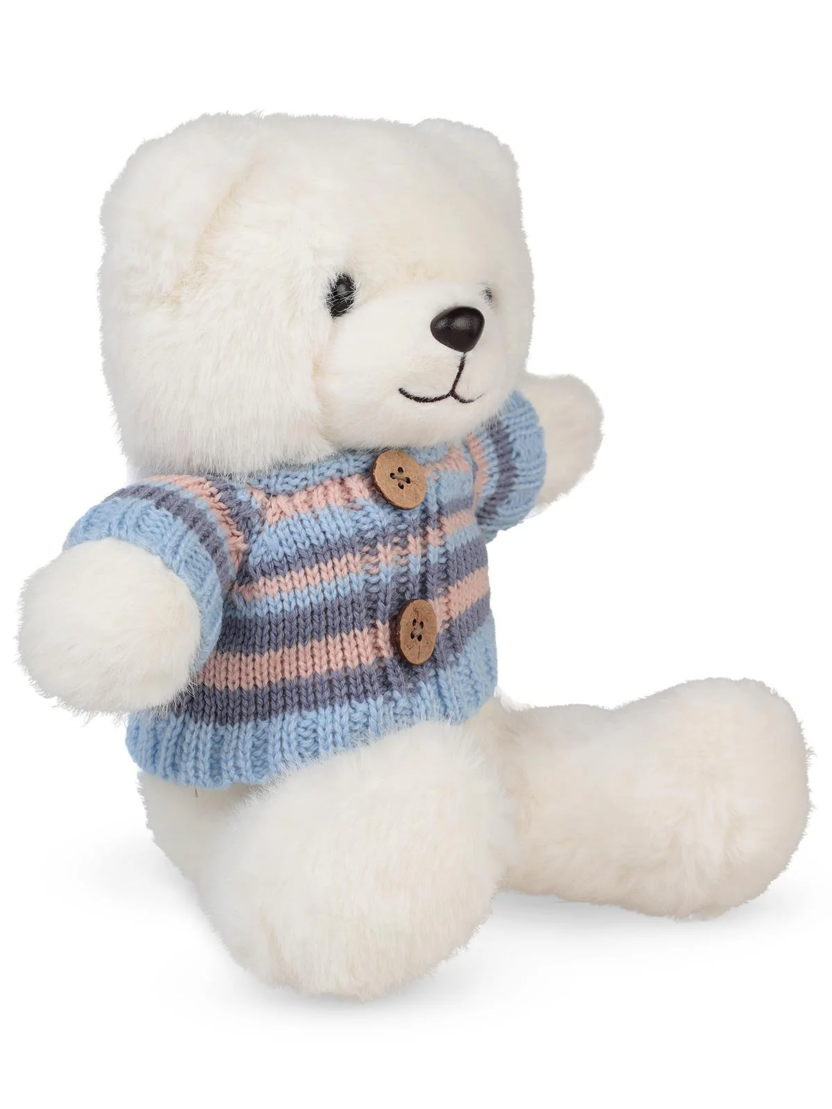 Peluş Oyuncak 13cm Ayı Çizgili Kazak (Beyaz) - Image 4