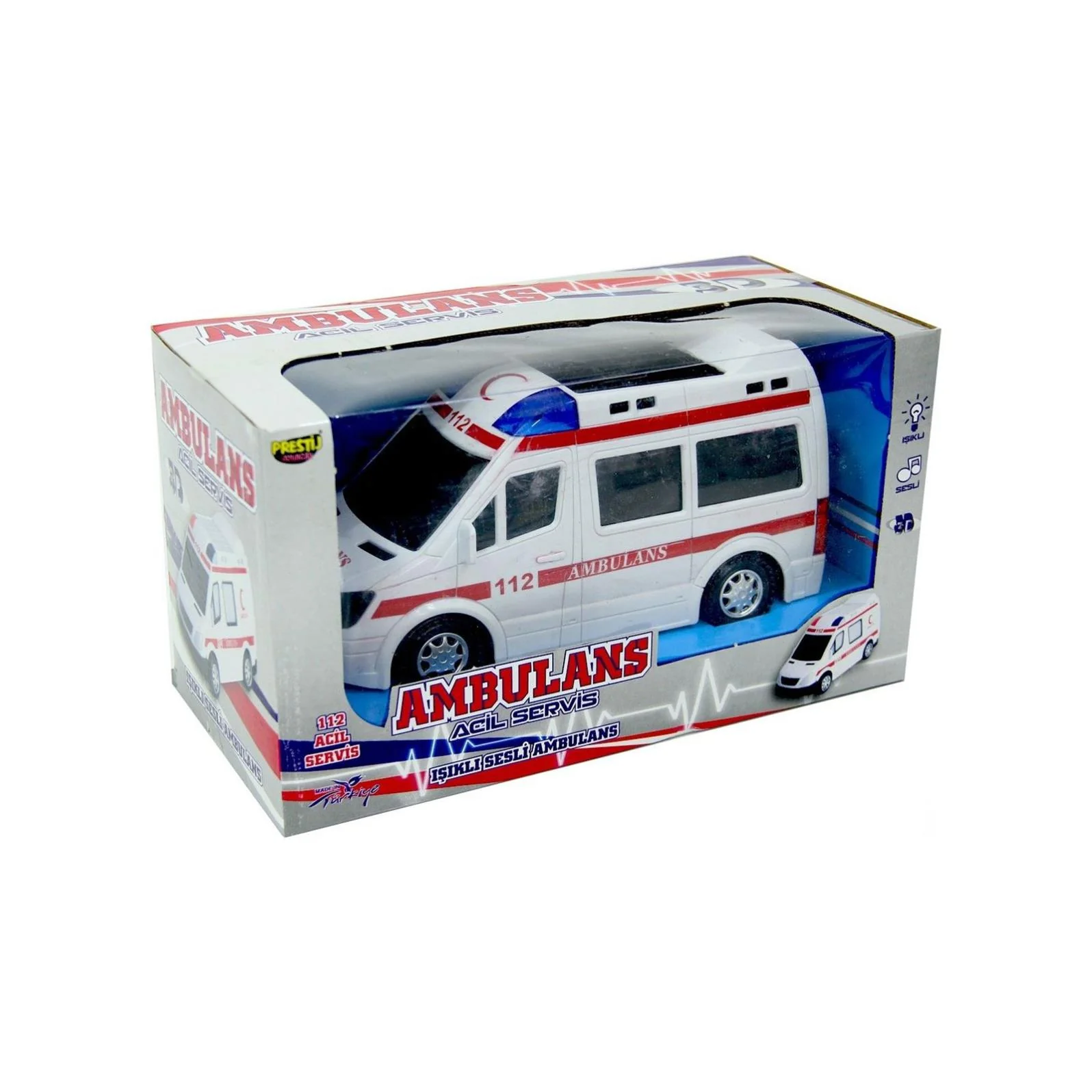 Can Oyuncak Kutulu Pilli Işıklı Ambulans - Image 3