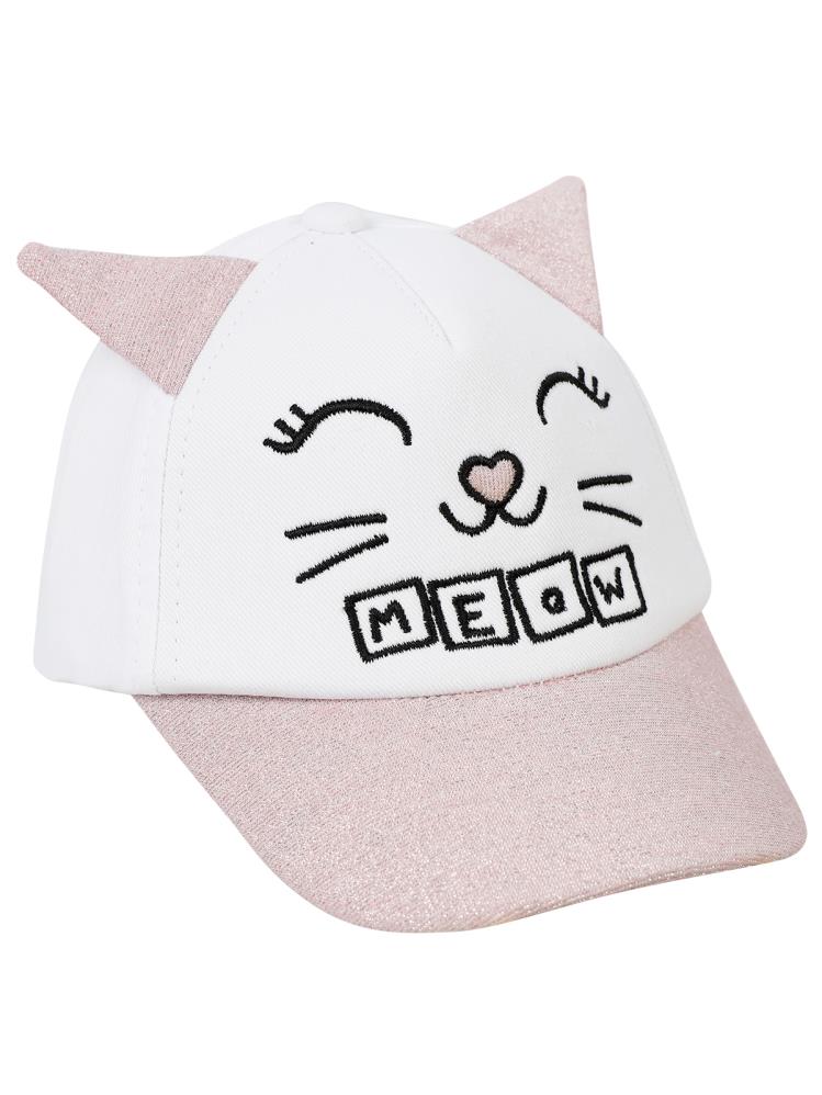 Cat 0-24 Ay Bebek Kep Şapka - Beyaz-Pembe - Image 3