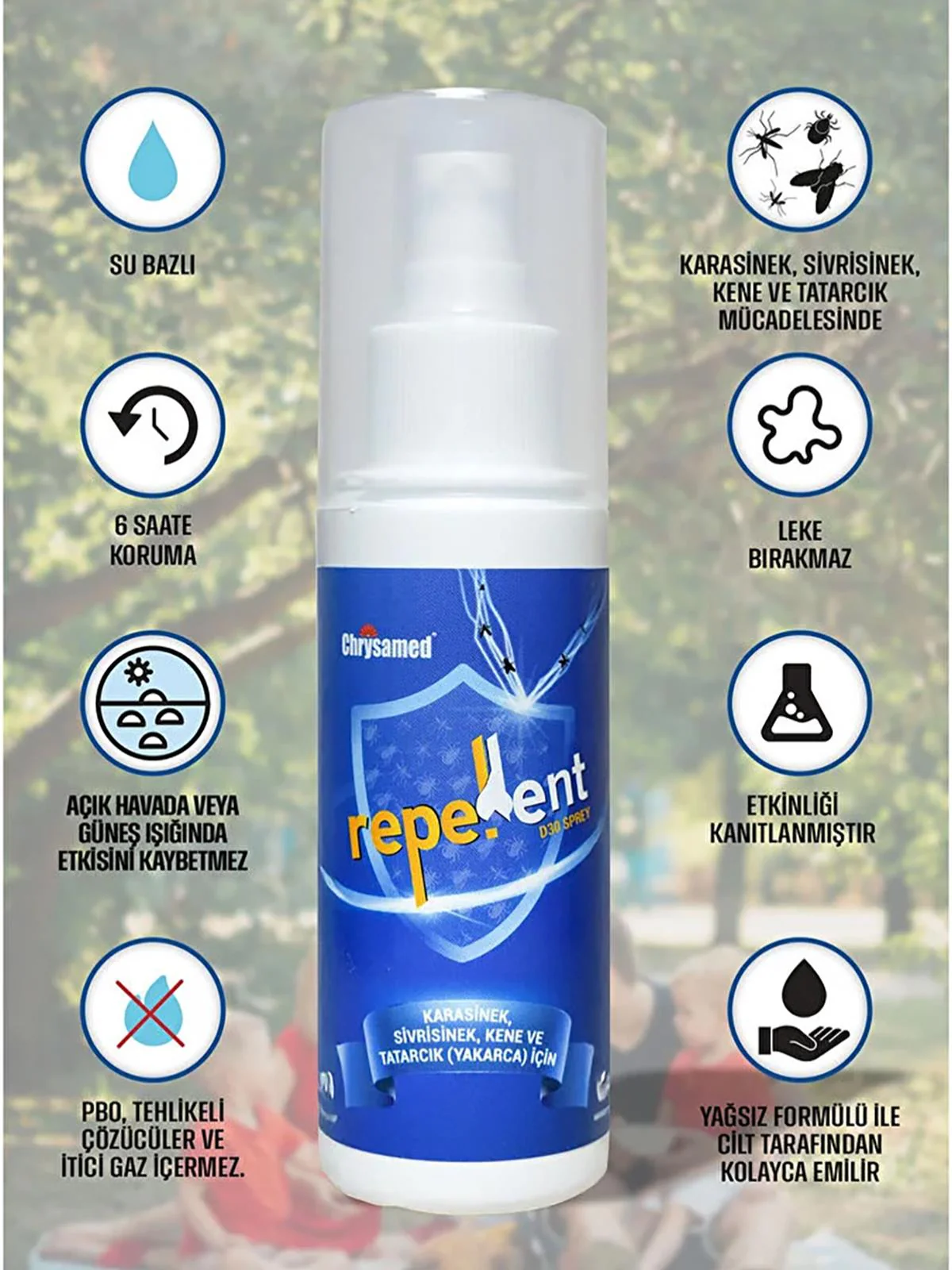 Chrysamed Repellent Sinek ve Kene Kovucu Sprey 100 ml - Image 5