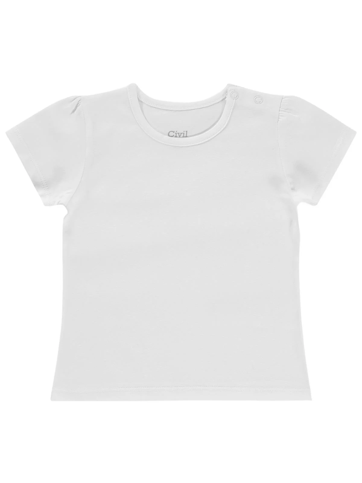 Civil Baby Kız Bebek Tişört 6-18 Ay - Beyaz