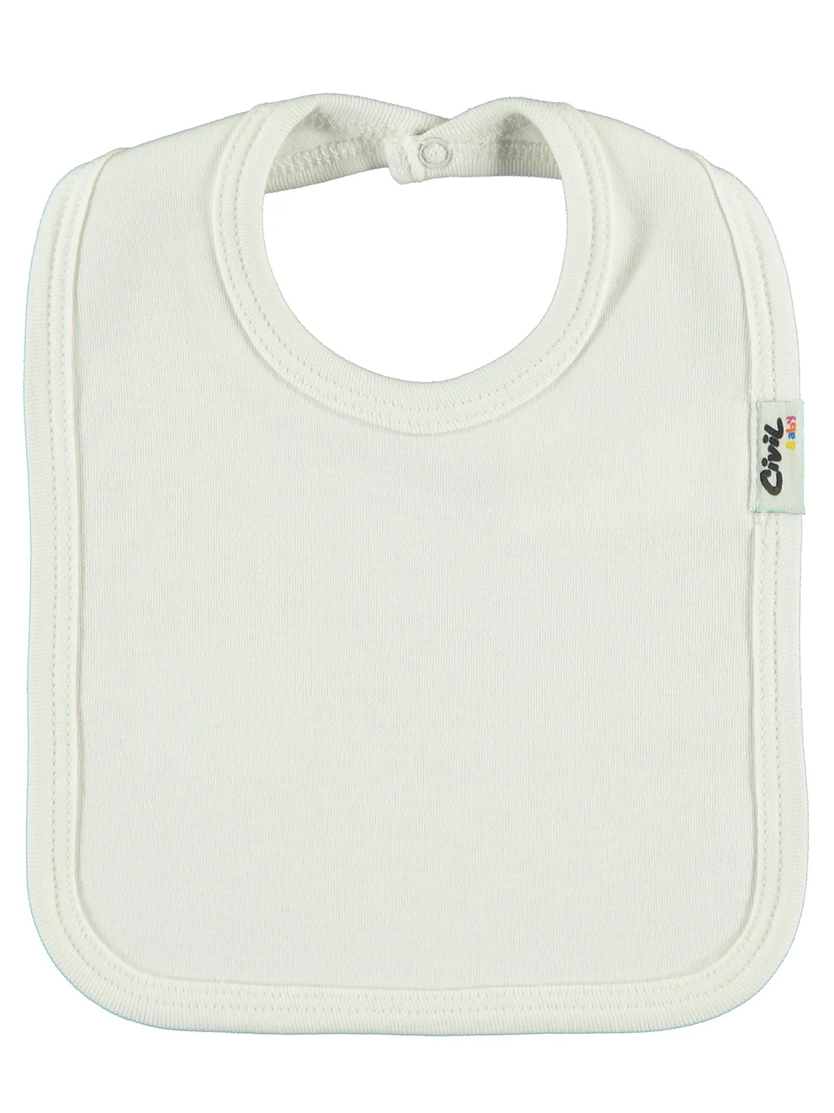 Civil Baby Arkadan Çıtçıtlı Unisex Mama Önlük - Ekru
