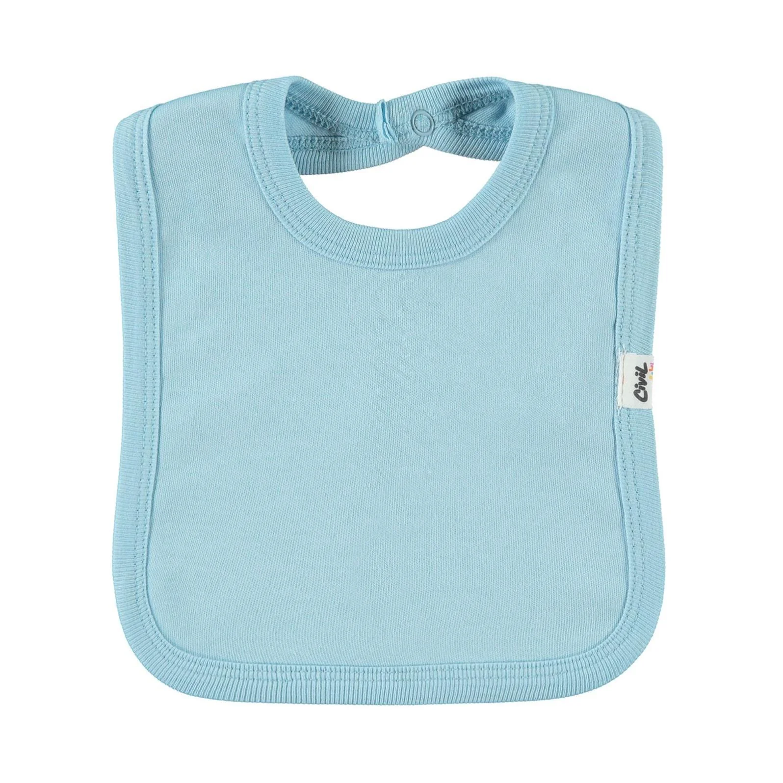 Civil Baby Arkadan Çıtçıtlı Unisex Mama Önlük - Mavi