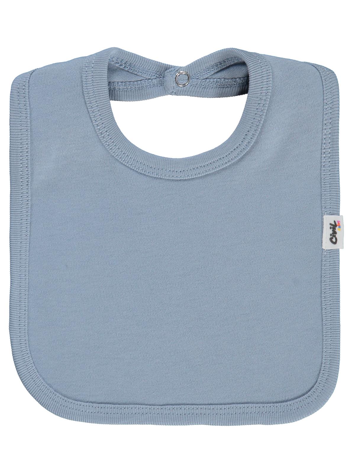 Civil Baby Arkadan Çıtçıtlı Unisex Mama Önlük - Mavi - Image 2