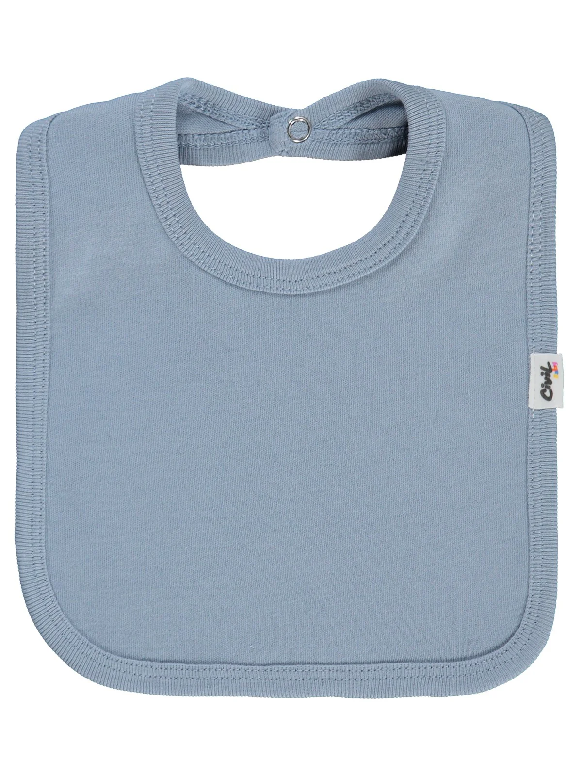 Civil Baby Arkadan Çıtçıtlı Unisex Mama Önlük - Mavi - Image 3