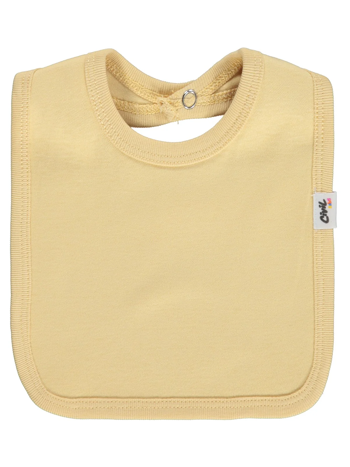 Civil Baby Arkadan Çıtçıtlı Unisex Mama Önlük - Sarı - Image 2