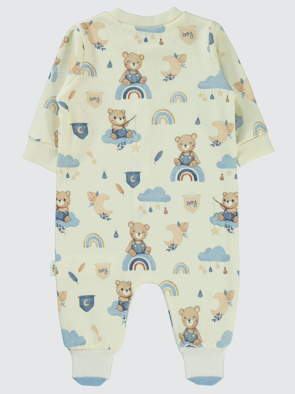 Civil Baby Ayıcık Baskılı 1-6 Ay Tulum - Ekru - Image 2