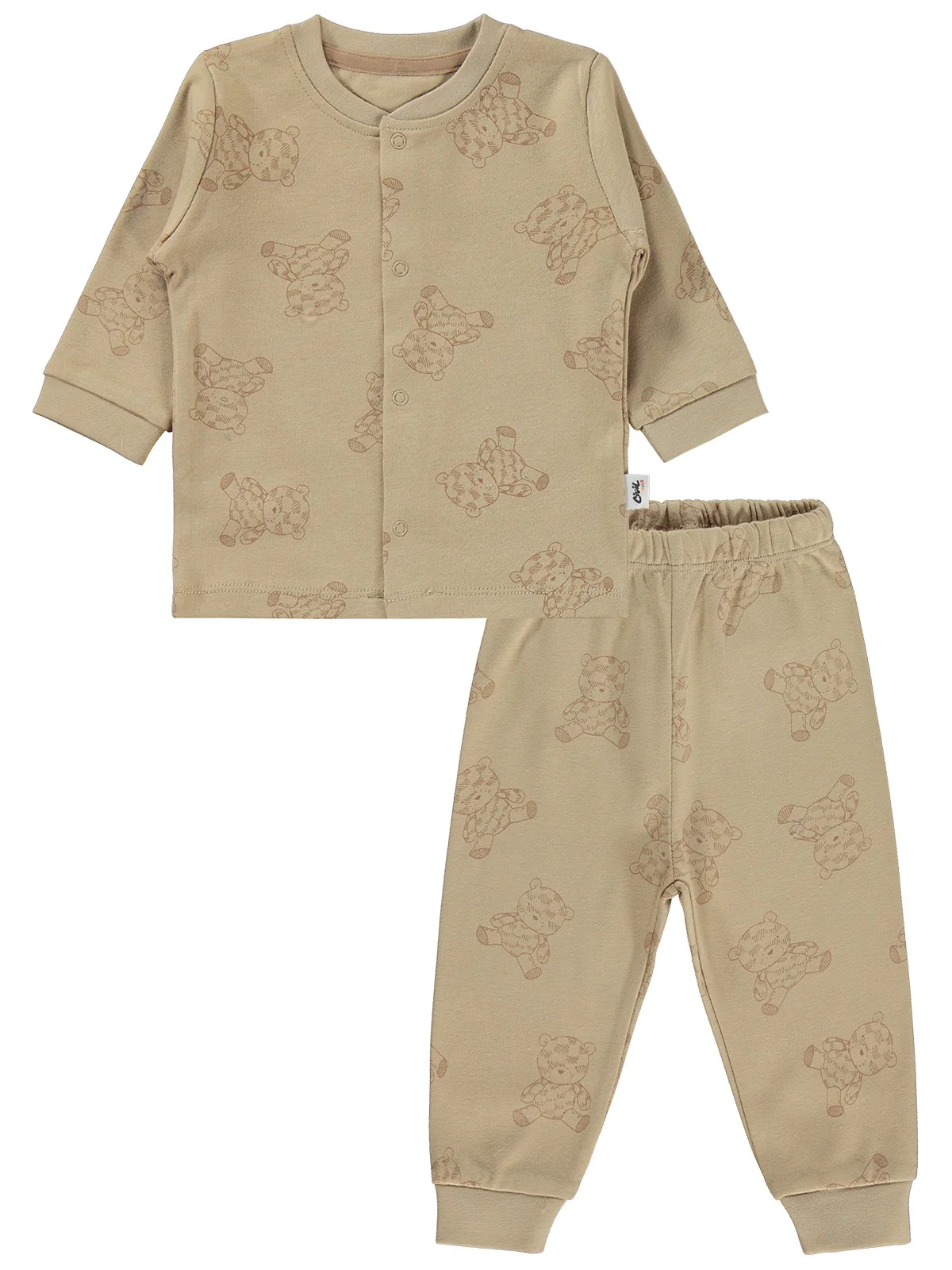 Civil Baby Ayıcık Baskılı 6-18 Ay Pijama Takımı - Kahve - Image 2