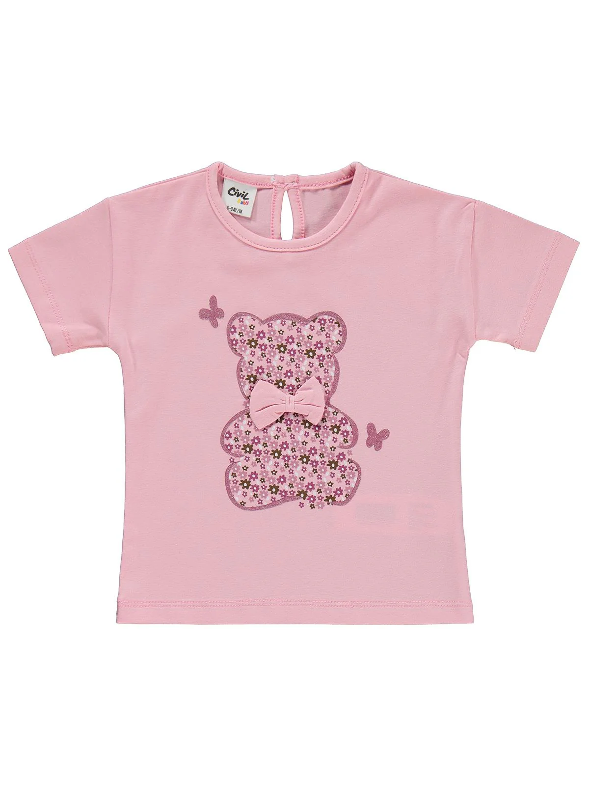 Civil Baby Ayıcık Baskılı Fiyonklu 6-18 Ay Takım - Pembe - Image 7