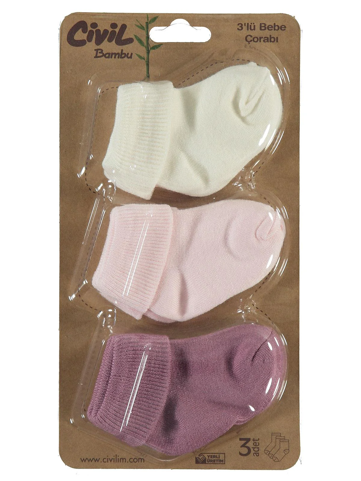 Civil Baby Bambu Basic Asetat 0-24 Ay Çorap Setleri - Image 2