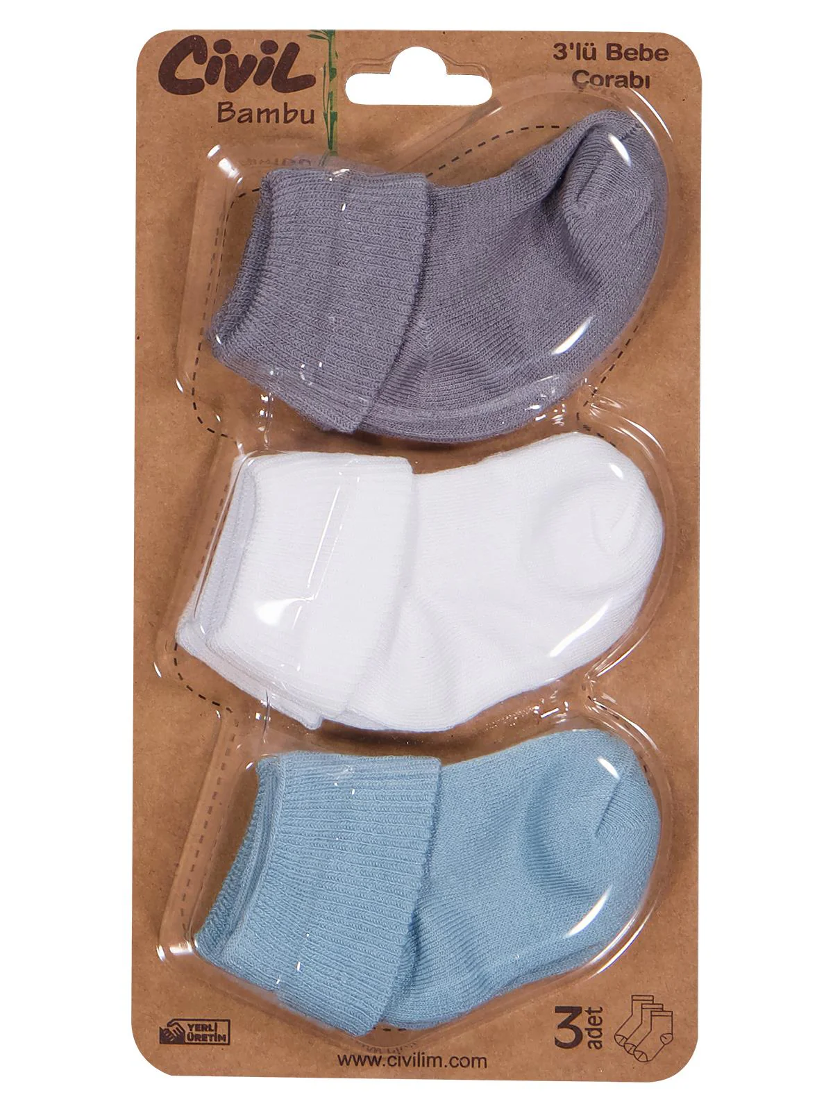 Civil Baby Bambu Basic Asetat 0-24 Ay Çorap Setleri - Image 4