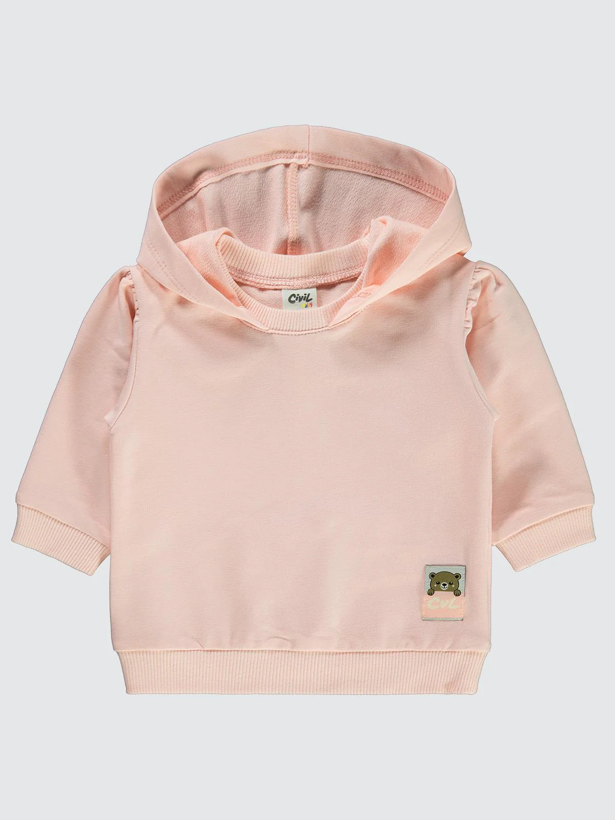 Civil Baby Basic Arma Etiketli 6-18 Ay Sweatshirt - Pudra
