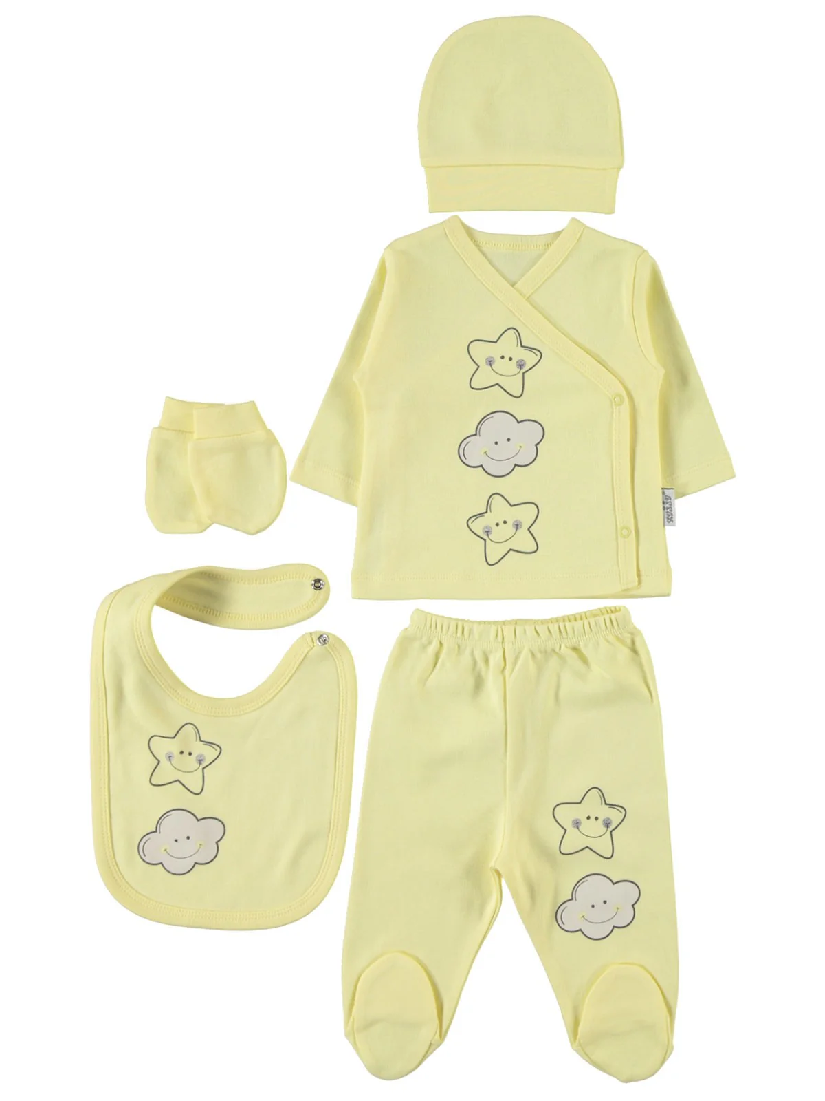 Civil Baby Bebek 5'li Zıbın Takımı 0-1 Ay - Sarı