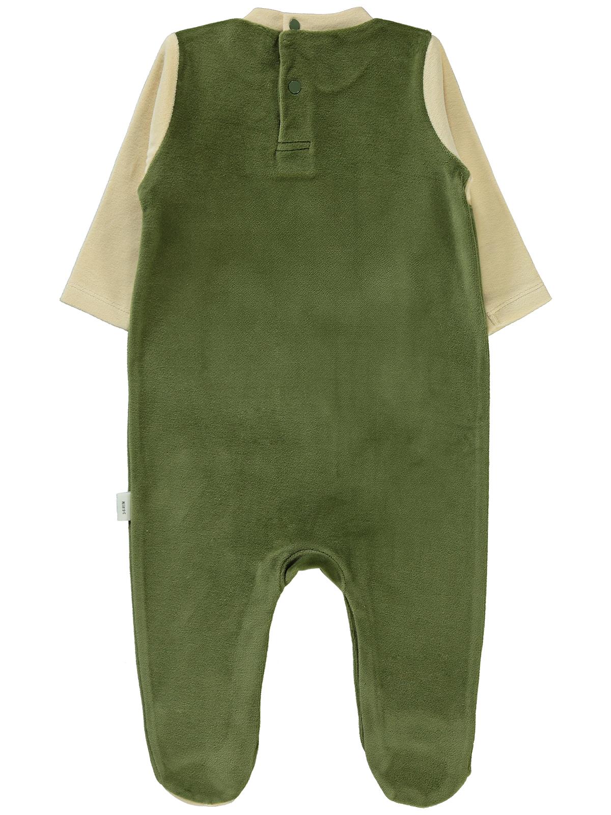 Civil Baby Cepli Ayıcık Baskılı 1-6 Ay Tulum - Haki - Image 2