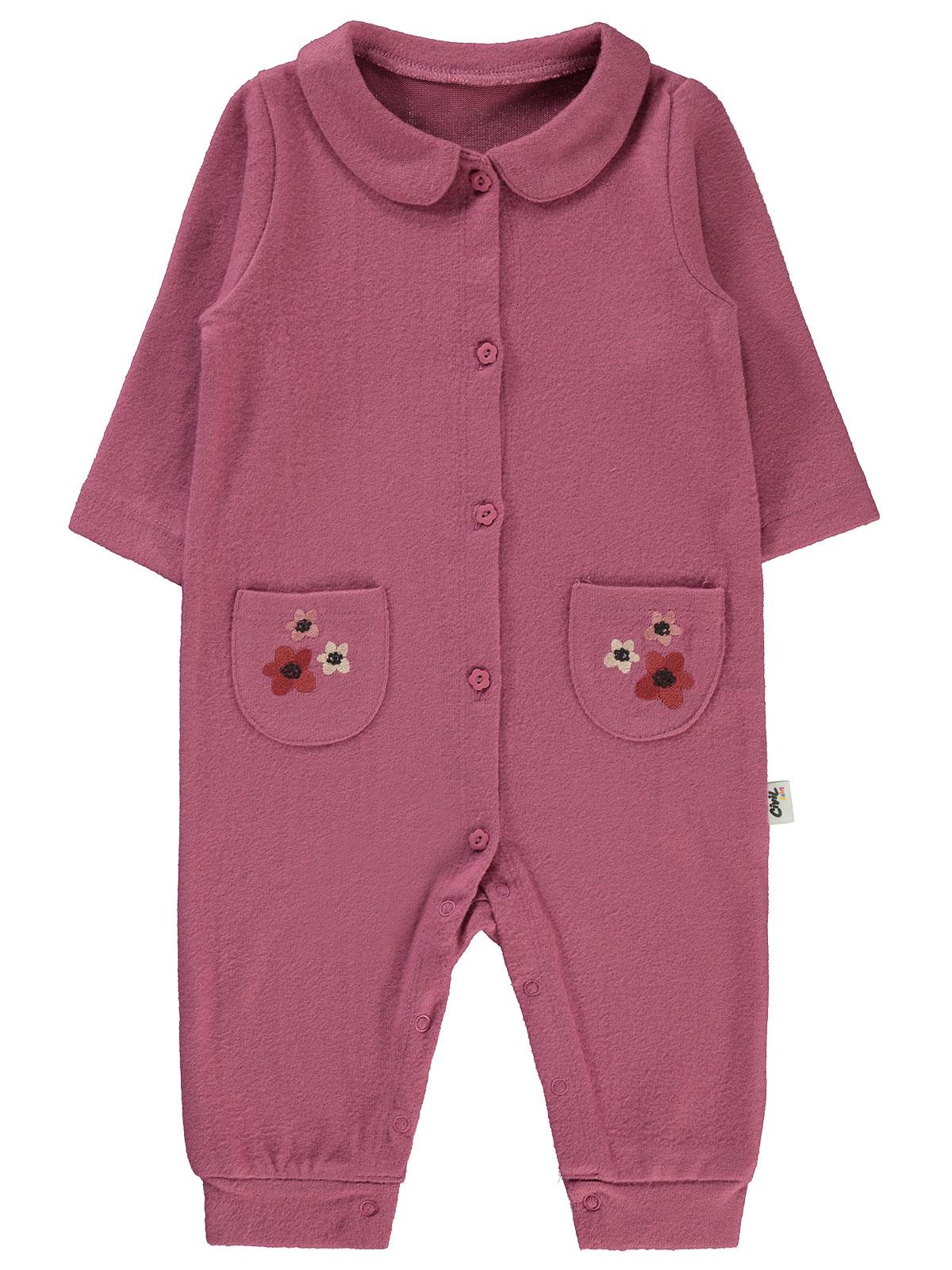 Civil Baby Çiçek Nakışlı 6-18 Ay Tulum - Pembe - Image 3