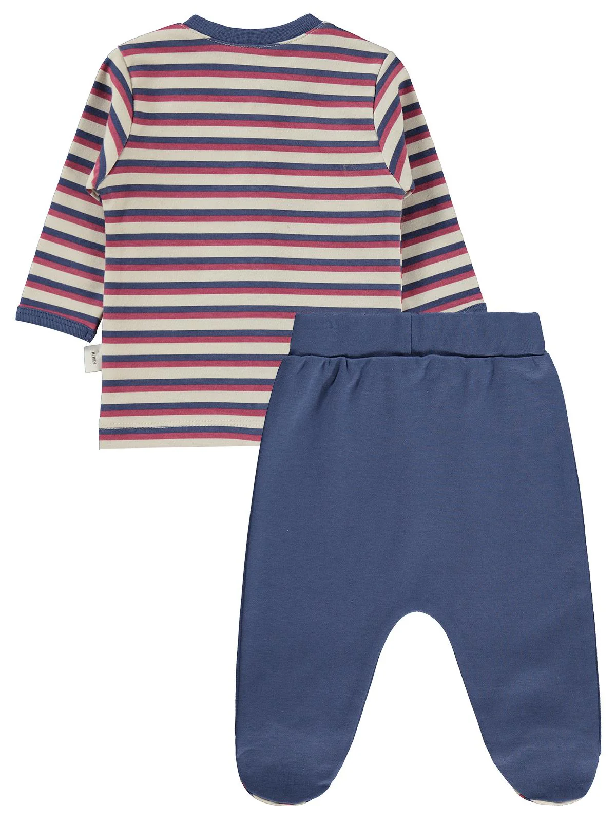 Civil Baby Çizgi Empirme 1-9 Ay Pijama Takımı - Bej - Image 4