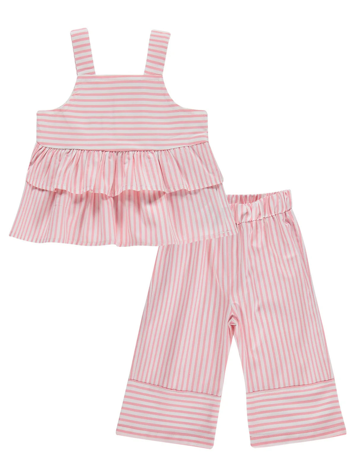 Civil Baby Çizgi Empirme Kare Yaka 6-18 Ay Takım - Ekru - Image 2
