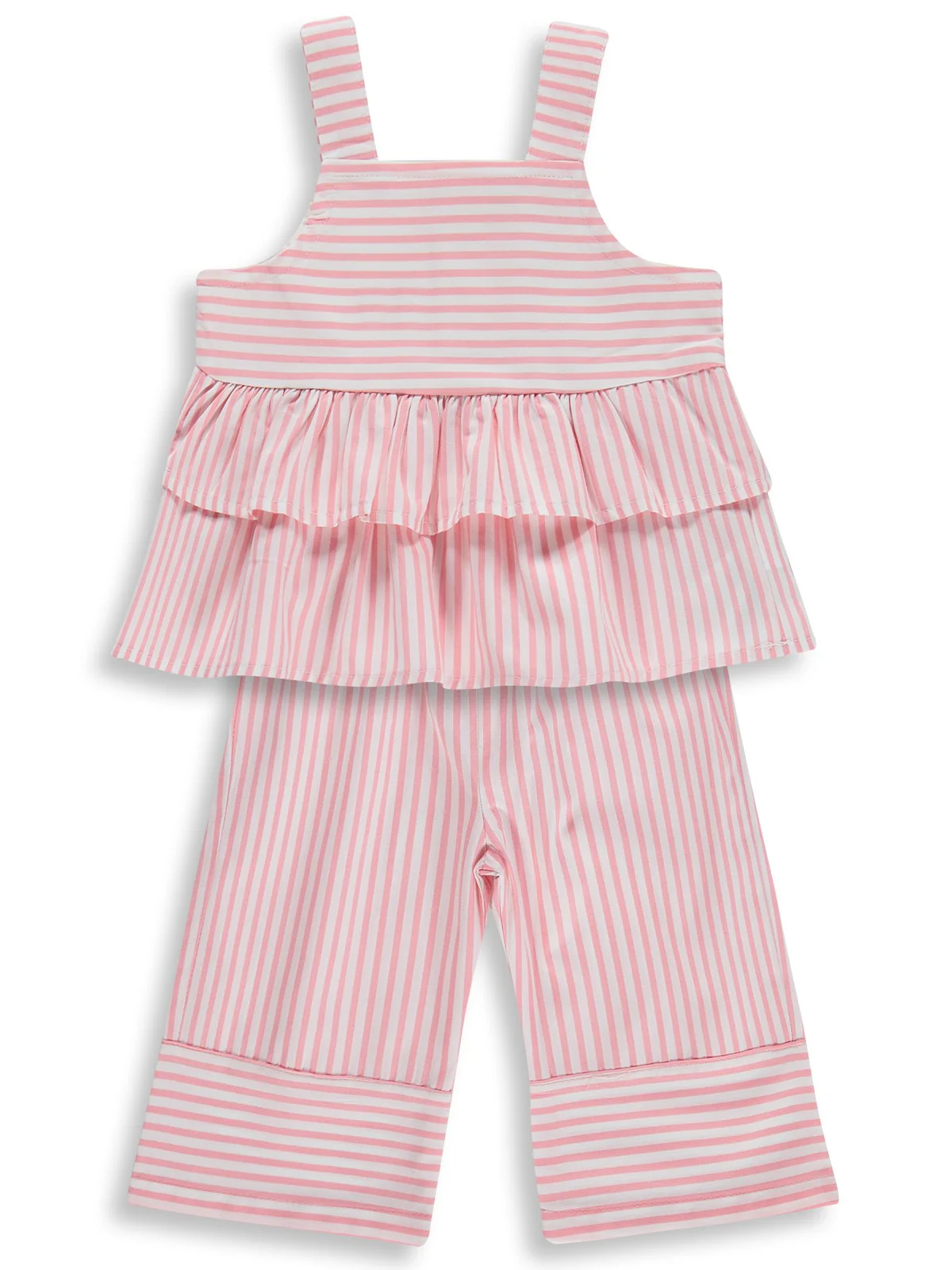 Civil Baby Çizgi Empirme Kare Yaka 6-18 Ay Takım - Ekru - Image 3