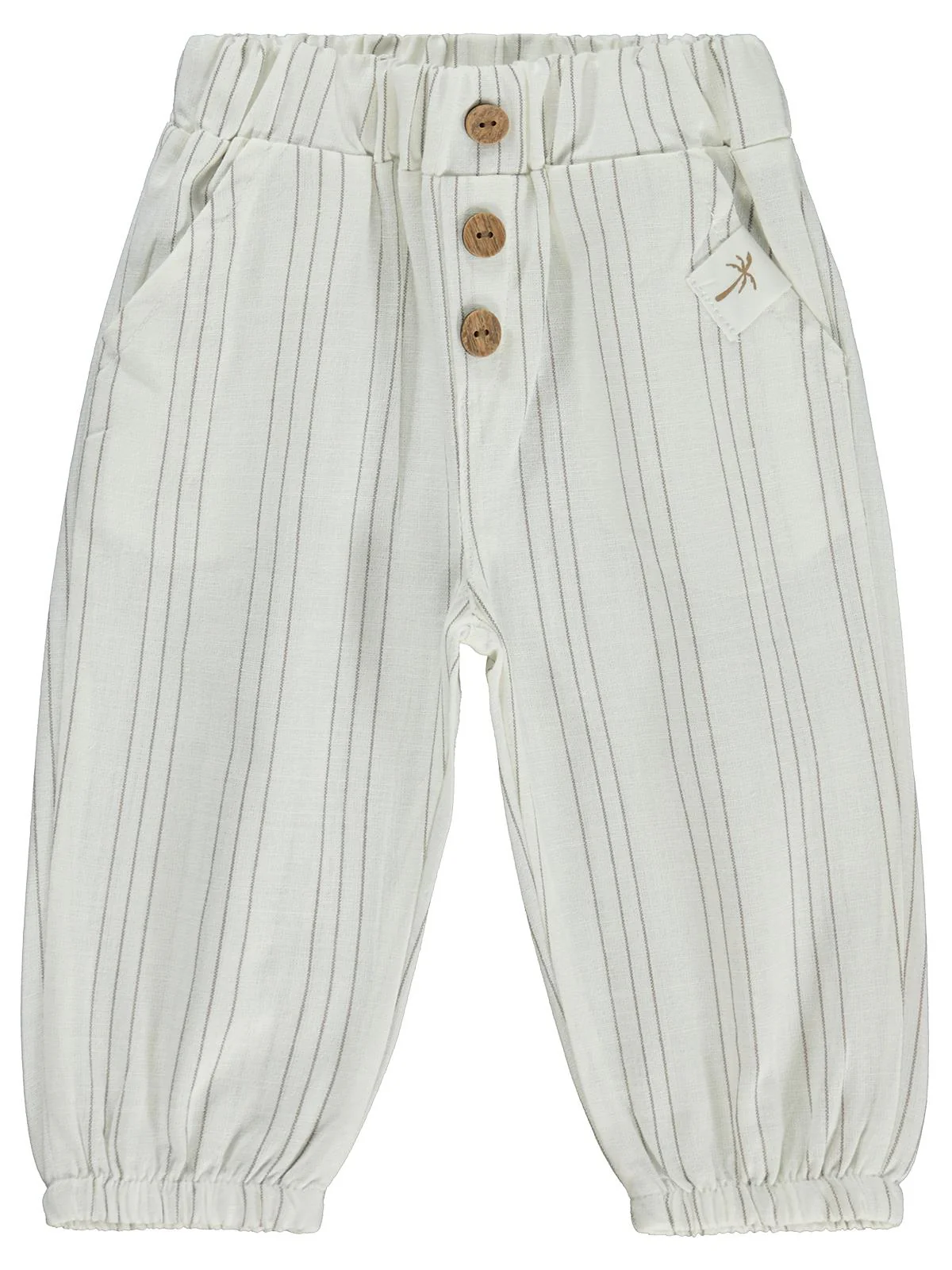 Civil Baby Çizgili 6-18 Ay Pantolon - Ekru