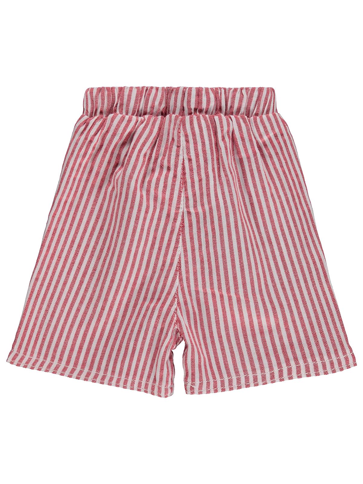 Civil Baby Çizgili 6-18 Ay Şort - Kırmızı - Image 3