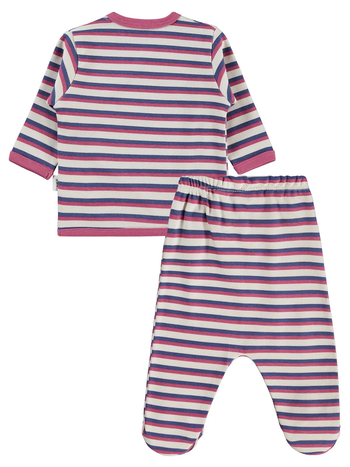 Civil Baby Çizgili Cutie Baskılı 0-1 Ay Zıbın Takımları - Bej - Image 2