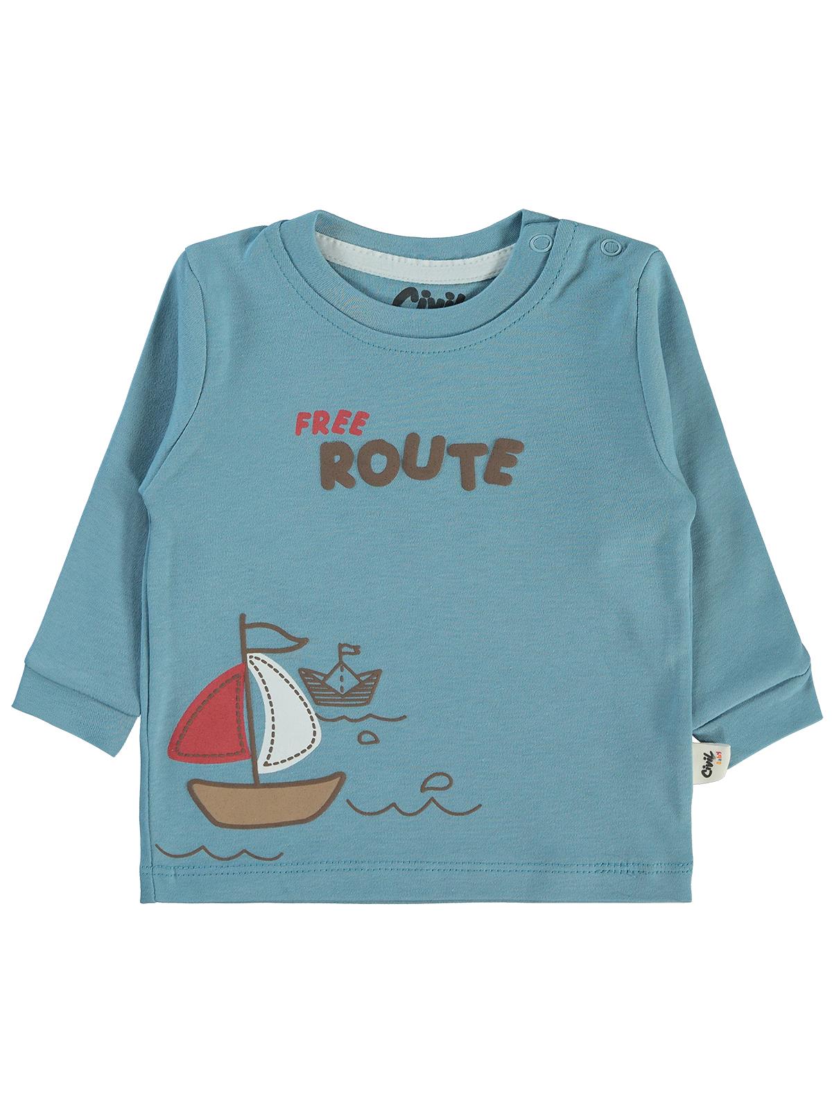 Civil Baby Colored Fıgures Baskılı 6-18 Sweatshirt - Mavi - Image 2