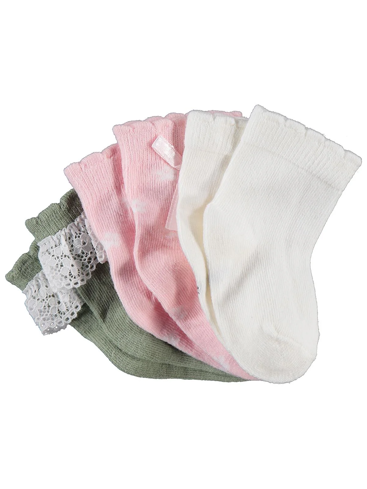 Civil Baby Dantel ve Fiyonk Aksesuarlı 3'lü 6-18 Ay Bebek Kız Çorap Set - Image 3
