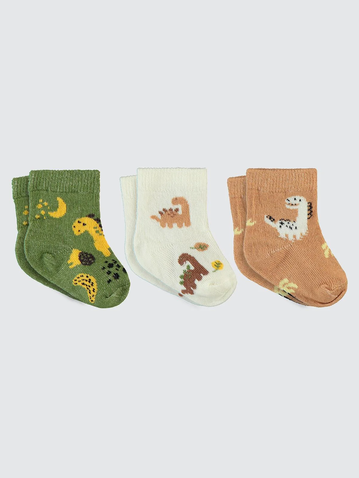 Civil Baby Dinazor Desen Asetat 0-24 Ay Çorap Setleri - Image 2