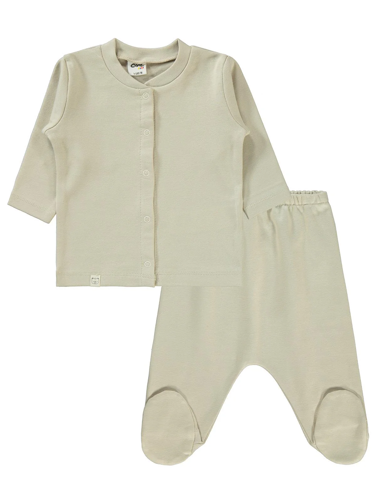 Civil Baby Düz 1-6 Ay Pijama Takımı - Bej