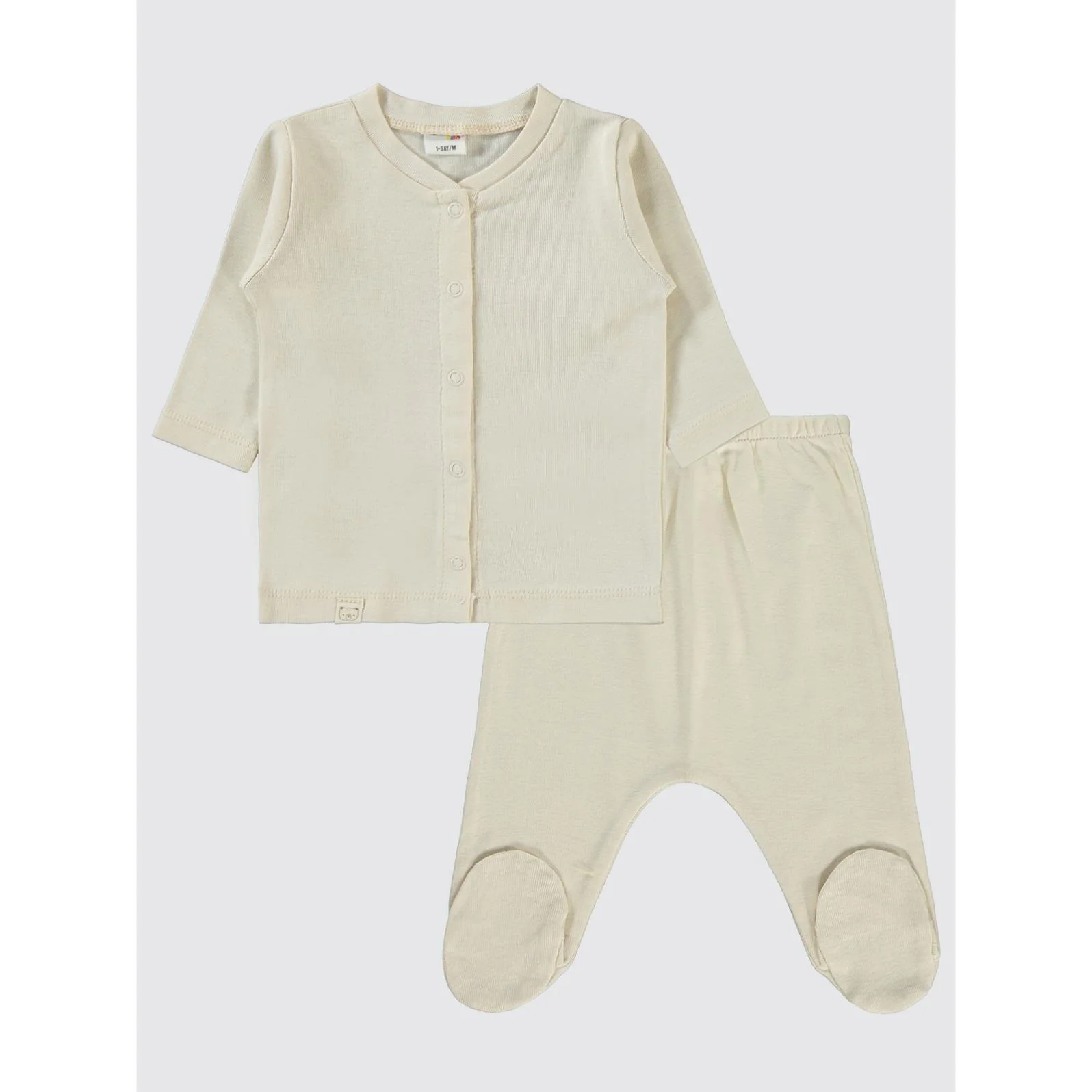 Civil Baby Düz 1-6 Ay Pijama Takımı - Bej - Image 8
