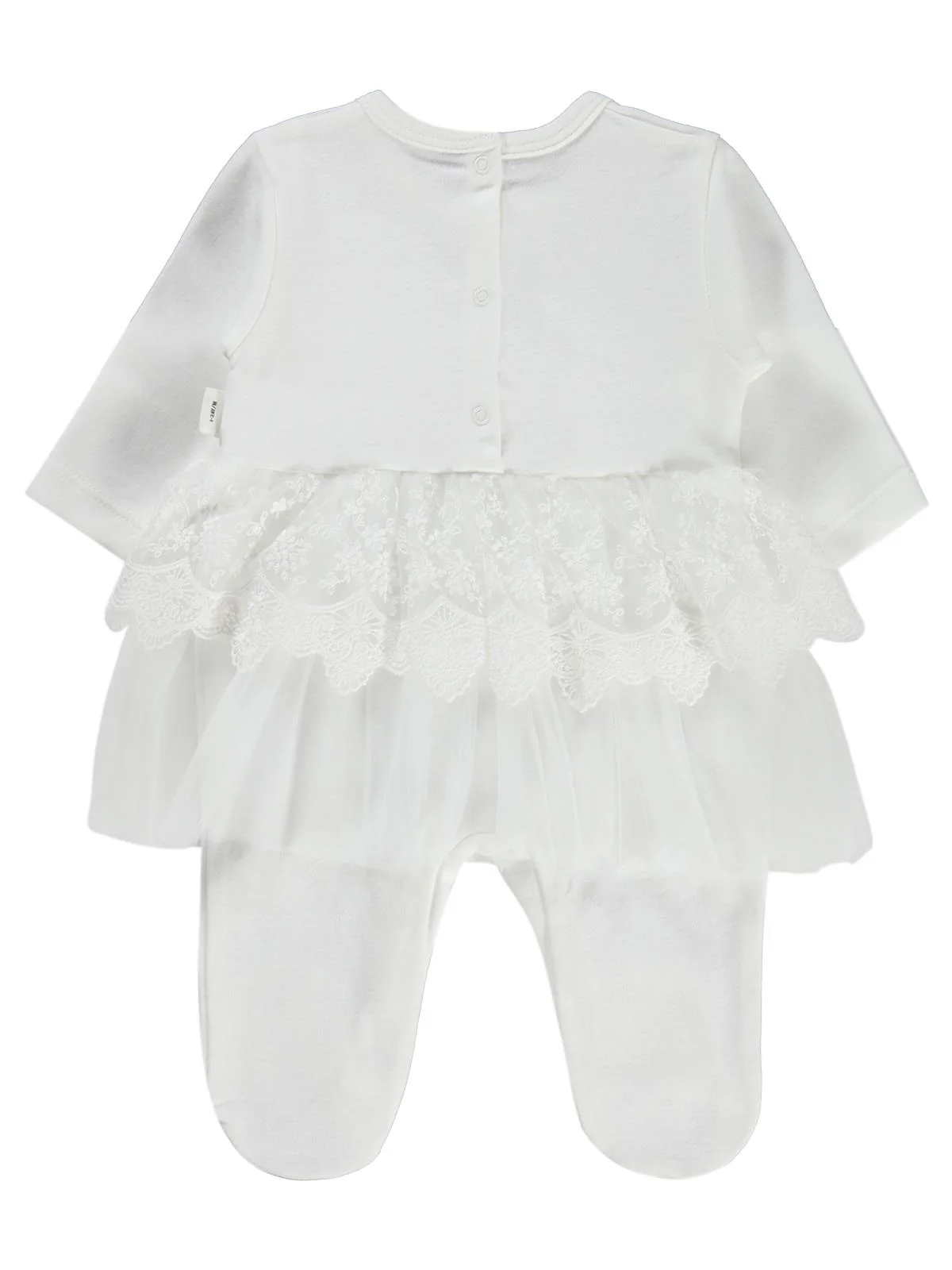 Civil Baby Fırfır Tüllü 1-9 Ay Tulum - Ekru - Image 2