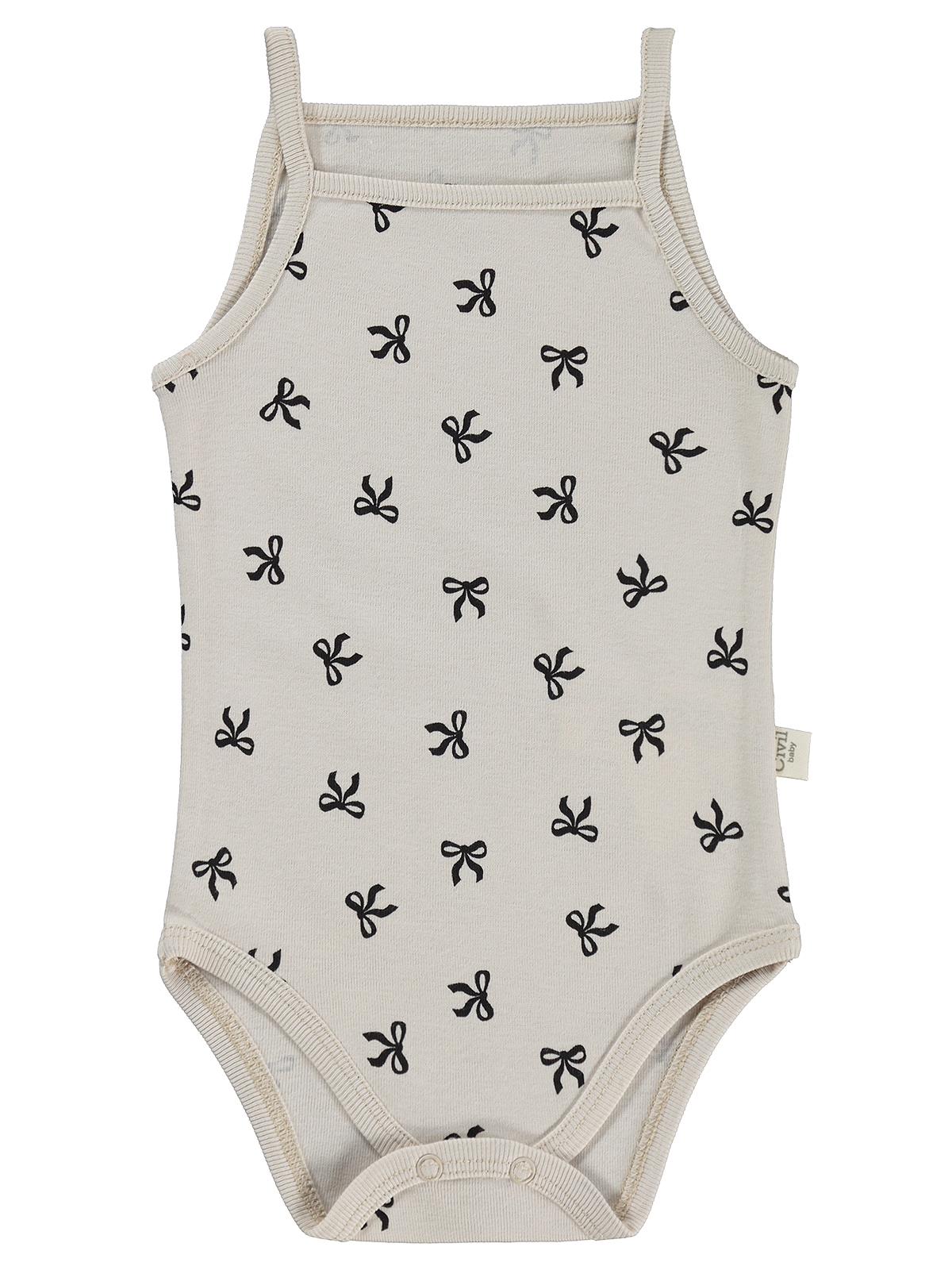 Civil Baby Fiyonk Empirmeli İp Askılı 5 Li 1-36 Ay Çıtçıtlı Badi - Bej - Image 8