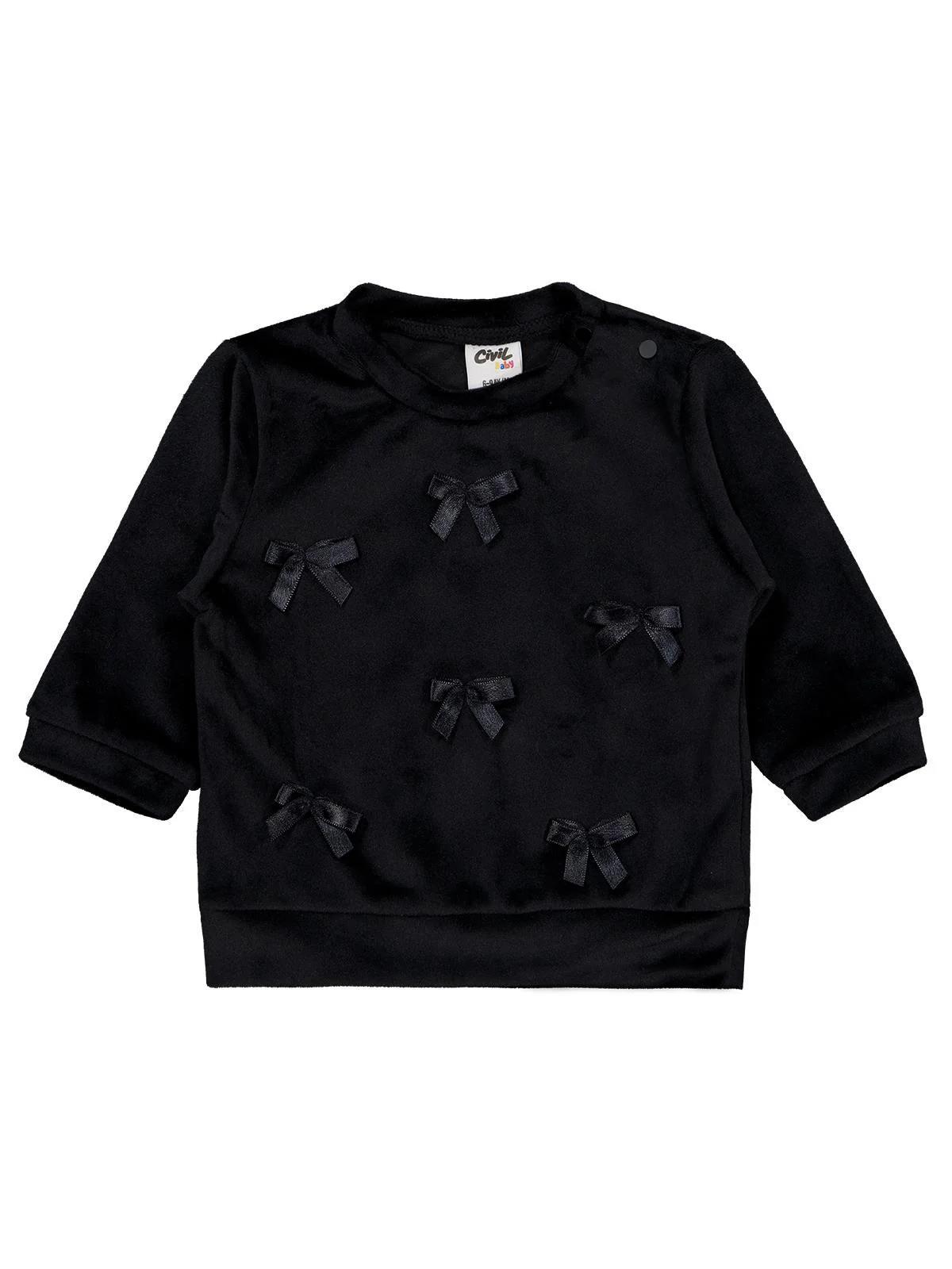 Civil Baby Fiyonklu 6-18 Ay Sweatshirt - Siyah