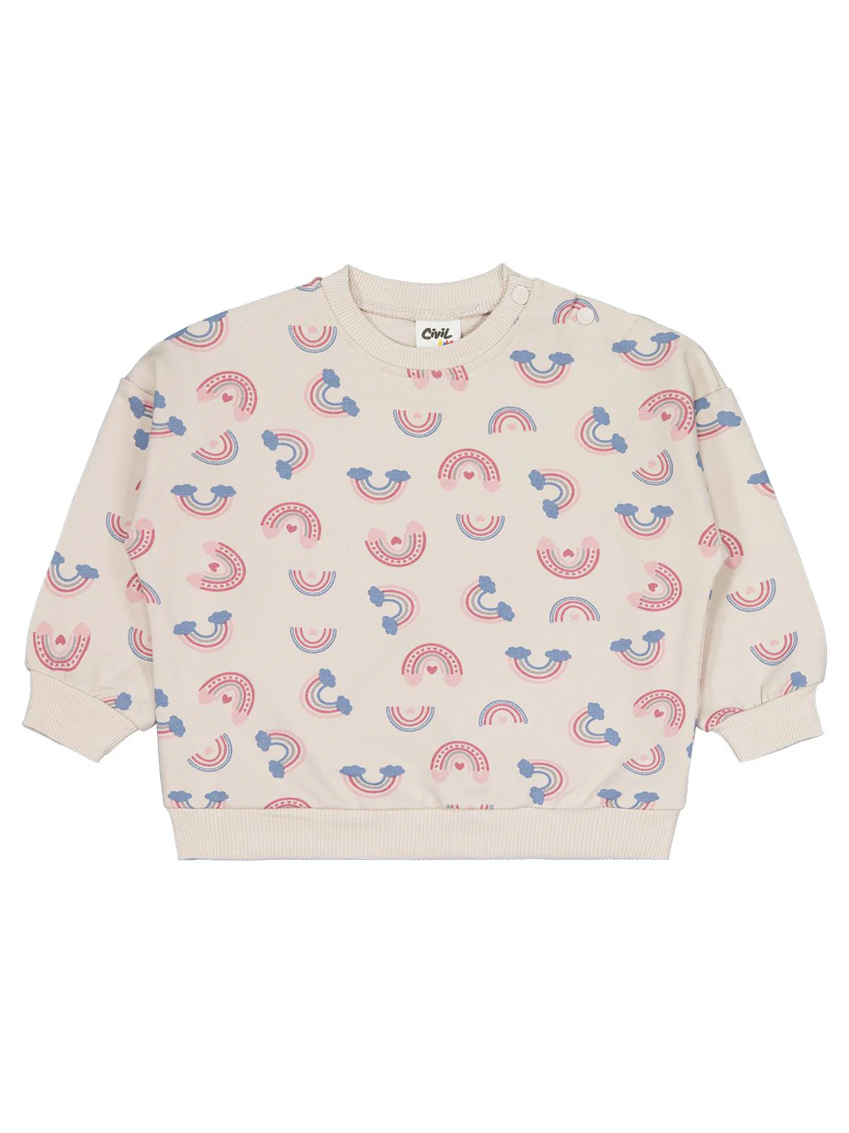Civil Baby Gökkuşağı Empirme 6-18 Ay Sweatshirt - Bej