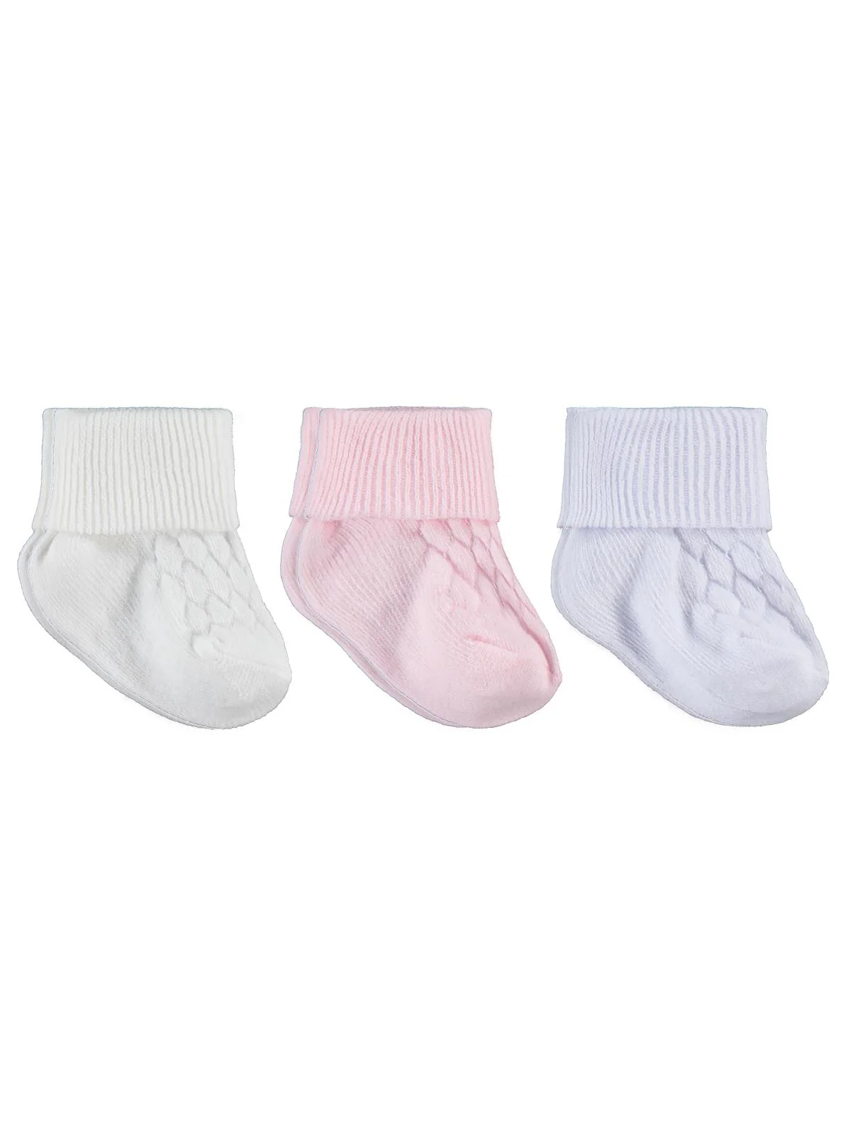 Civil Baby Kız Bebek 3'lü Çorap Set 0-6 Ay - Image 6