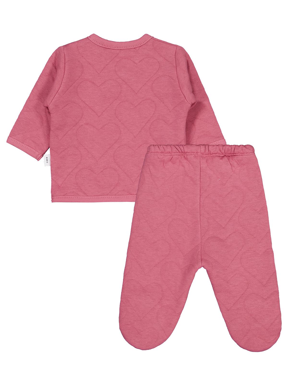 Civil Baby Kalp Desenli 3lü 0-1 Ay Zıbın Takımları - Pembe - Image 2