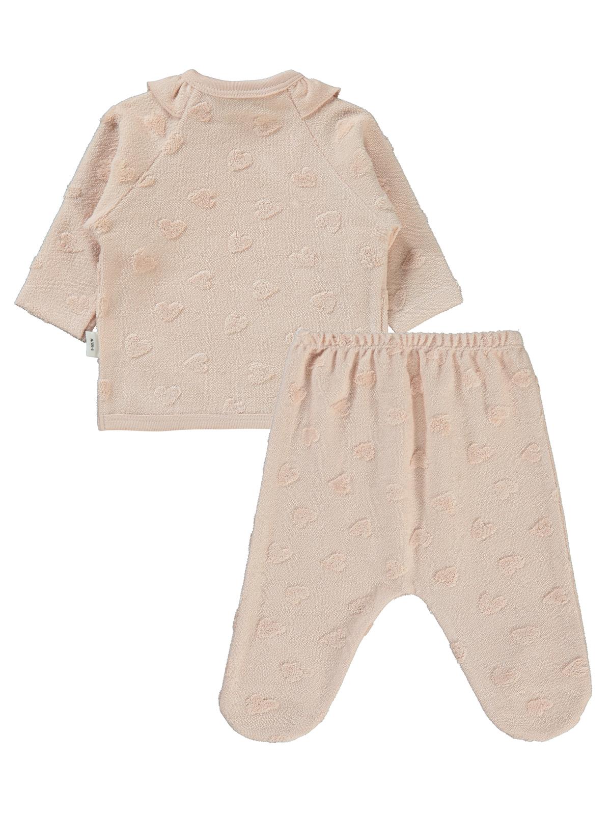 Civil Baby Kalp Jakarlı Zıbın Takımları - Pudra - Image 3