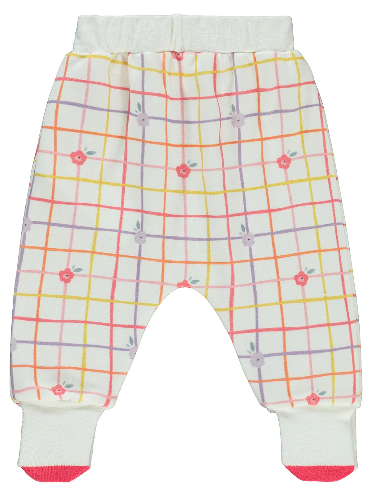 Civil Baby Kareli Çiçek Baskılı 1-6 Ay Tek Alt Bebe - Ekru - Image 6