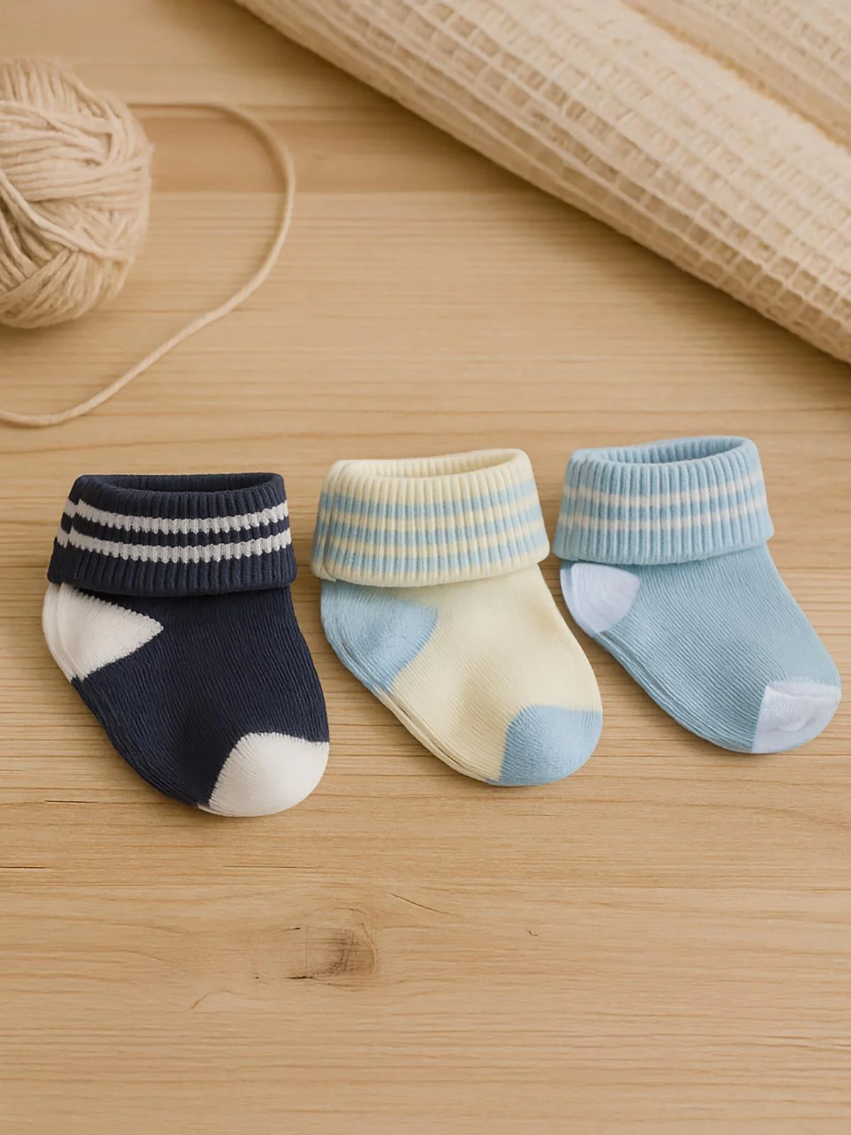 Civil Baby Erkek Bebek 3'lü Çorap Set 0-6 Ay - Image 2