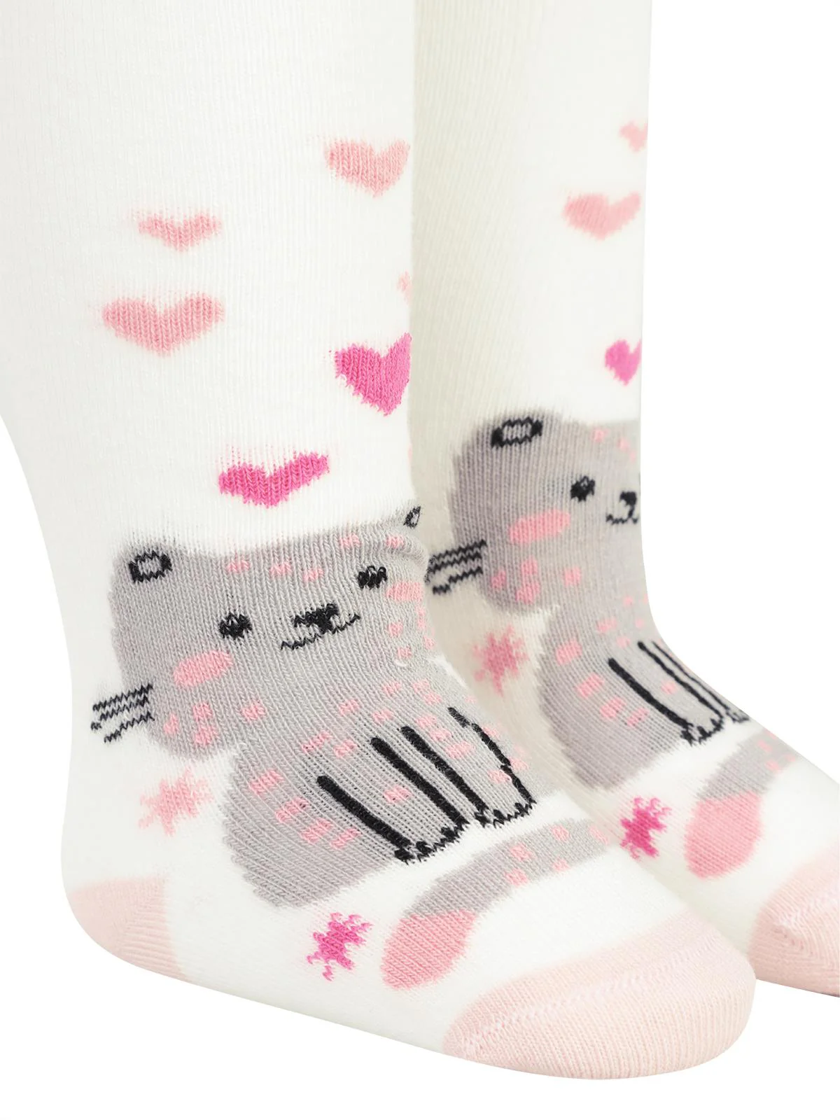 Civil Baby Kedi 6-18 Ay Bebek Kız Külotlu Çorap - Ekru - Image 2