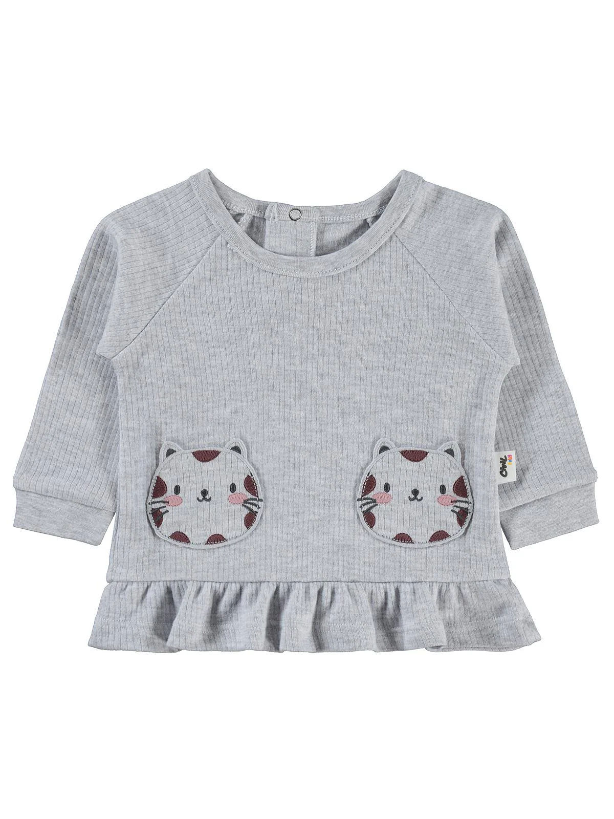 Civil Baby Kedi Baskılı 6-18 Ay Sweatshirt - Gri